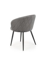 Jedilni stol K430 črn je dobavljiv v sivi barvi. Noge stola so iz kovine prašno barvane. Dimenzija: - Š:61/G:54/V:77 cm, Material: - žametna tkanina HLR 21