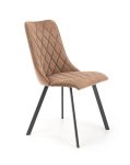 Jedilni stol K45 je dobavljiv v bež barvi. Noge stola so iz kovine prašno barvane. Dimenzija: - Š:44/G:58/V:85 cm Material: - tkanina velvet BLUVEL 28 -