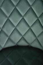 Jedilni stol K45 je dobavljiv v zeleni barvi. Noge stola so iz kovine prašno barvane. Dimenzija: - Š:44/G:58/V:85 cm Material: - tkanina velvet BLUVEL 78 -