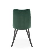 Jedilni stol K45 je dobavljiv v zeleni barvi. Noge stola so iz kovine prašno barvane. Dimenzija: - Š:44/G:58/V:85 cm Material: - tkanina velvet BLUVEL 78 -