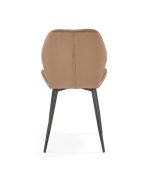Jedilni stol K453 je dobavljiv v bež barvi. Noge stola so iz kovine prašno barvane. Dimenzija: - Š:48/G:53/V:86 cm Material: - tkanina velvet BLUVEL 28 -