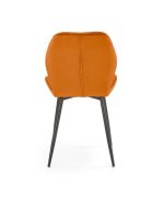 Jedilni stol K453 je dobavljiv v cimet barvi. Noge stola so iz kovine prašno barvane. Dimenzija: - Š:48/G:53/V:86 cm Material: - tkanina velvet BLUVEL 4215 -