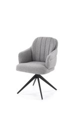 Jedilni stol K570 je dobavljiv v sivi barvi. Noge stola so iz kovine prašno barvane in ima posebnost vrtljivega sedeža. Dimenzija: - Š:61/G:70/V:92 cm,