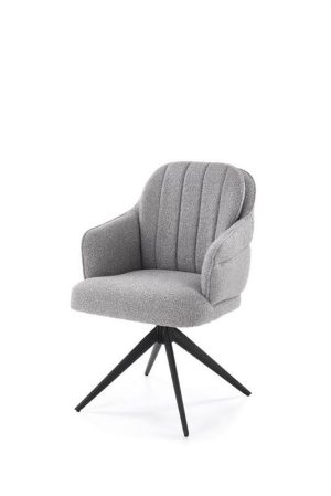 Jedilni stol K570 je dobavljiv v sivi barvi. Noge stola so iz kovine prašno barvane in ima posebnost vrtljivega sedeža. Dimenzija: - Š:61/G:70/V:92 cm,