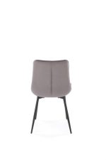 Jedilni stol K589 je dobavljiv v sivi barvi. Noge stola so iz kovine prašno barvane. Dimenzija: - Š:50/G:63/V:87 cm, Material: - tkanina velvet BLUVEL -