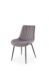 Jedilni stol K589 je dobavljiv v sivi barvi. Noge stola so iz kovine prašno barvane. Dimenzija: - Š:50/G:63/V:87 cm, Material: - tkanina velvet BLUVEL -