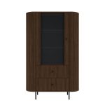 Komplet komoda + vitrina + okroglo ogledalo OVARI 2 oreh - slika 8