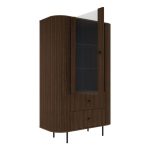Komplet komoda + vitrina + okroglo ogledalo OVARI 2 oreh - slika 10