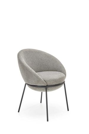 Jedilni stol K482 je dobavljiv v sivi barvi. Noge stola so iz kovine prašno barvane. Dimenzija: - Š:61/G:59/V:78 cm, Material: - tkanina - kovina
