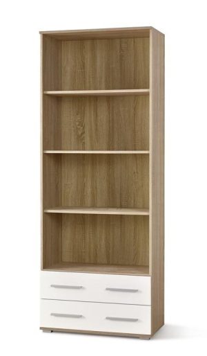Regal LIMA bela / sonoma je narejen iz kakovostne laminirane plošče. Ima ABS robove, ki ščitijo pred udarci, vlago in praskami. Odlično se poda v vsak