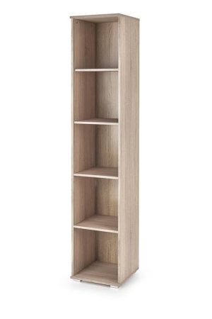 Regal LIMA sonoma je narejen iz kakovostne laminirane plošče v barvi bela visoki sijaj. Ima ABS robove, ki ščitijo pred udarci, vlago in praskami. Odlično