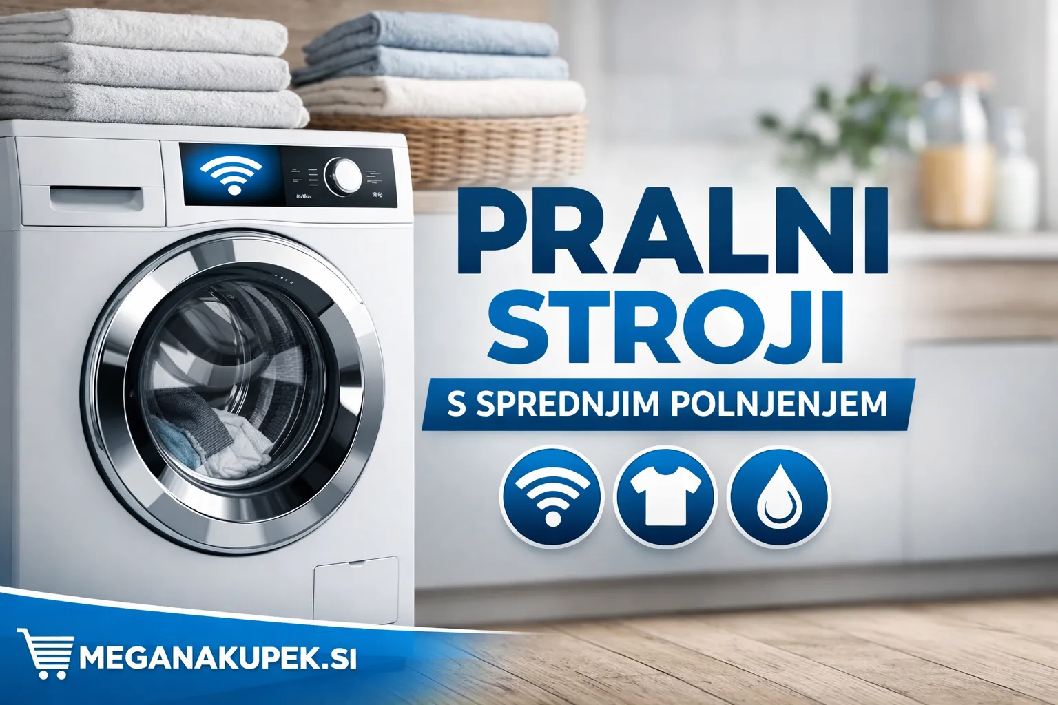 Pralni stroj s sprednjim polnjenjem v sodobni pralnici – pralni stroji s sprednjim polnjenjem Meganakupek.si