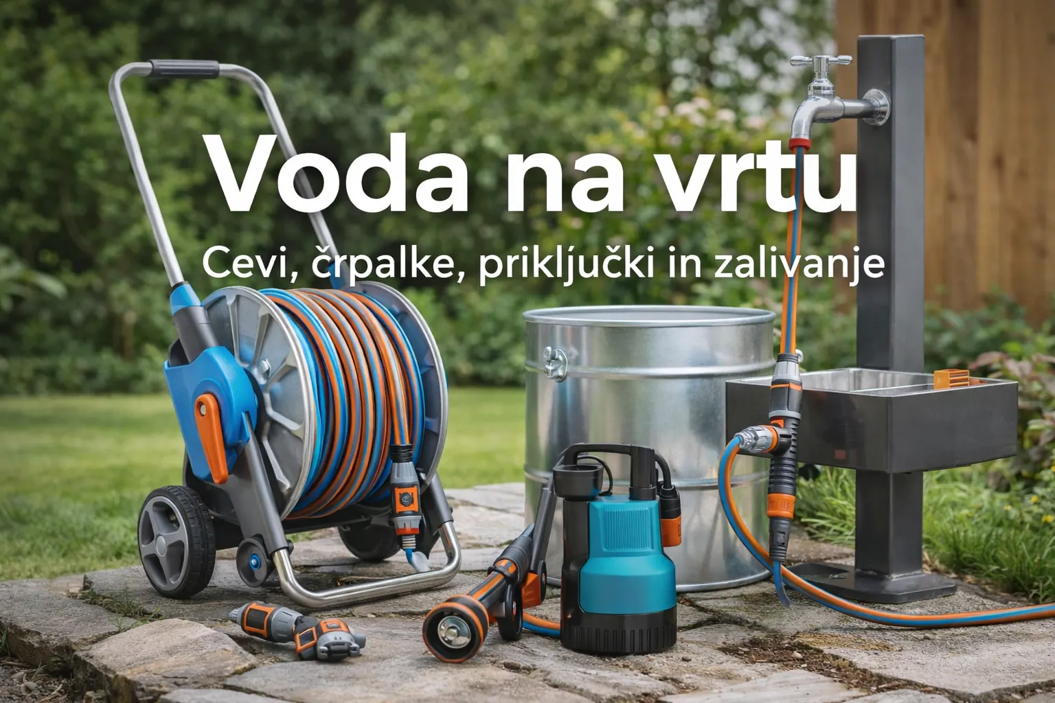 Voda na vrtu – cevi, črpalke, priključki, vrtna pipa in zalivanje na vrtu