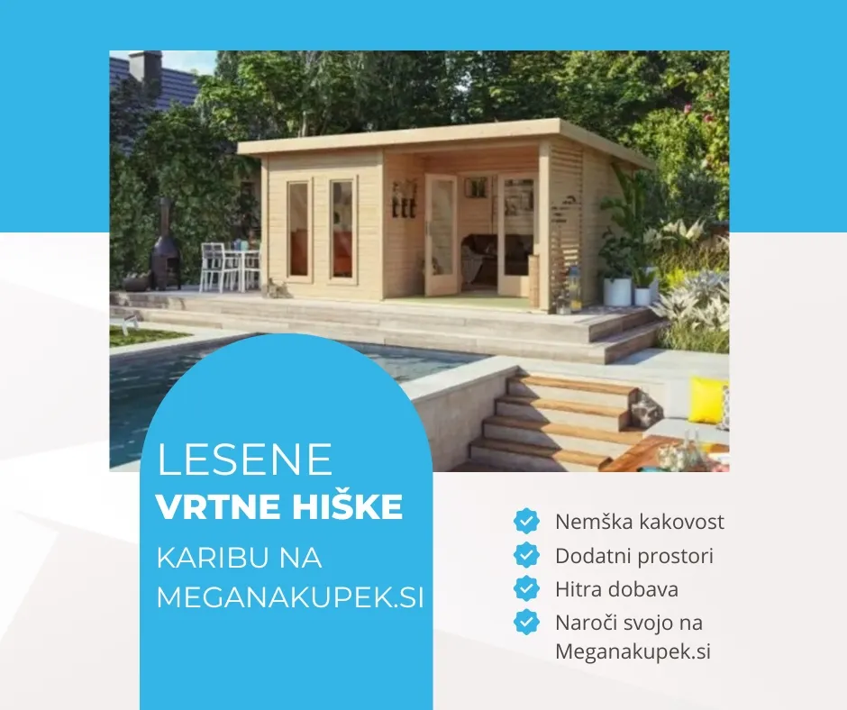 Lesene vrtne hiške Lesene vrtne hiške z strehico - Meganakupek.si