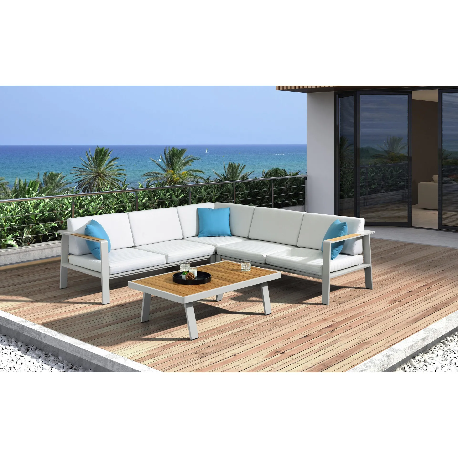 Lounge garniture za vrt, teraso in balkon. Vrtne lounge garniture za sodoben zunanji ambient